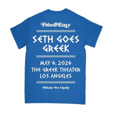 Load image into Gallery viewer, Seth Goes Greek Limited Edition T-shirt by Free & Easy - BLUE